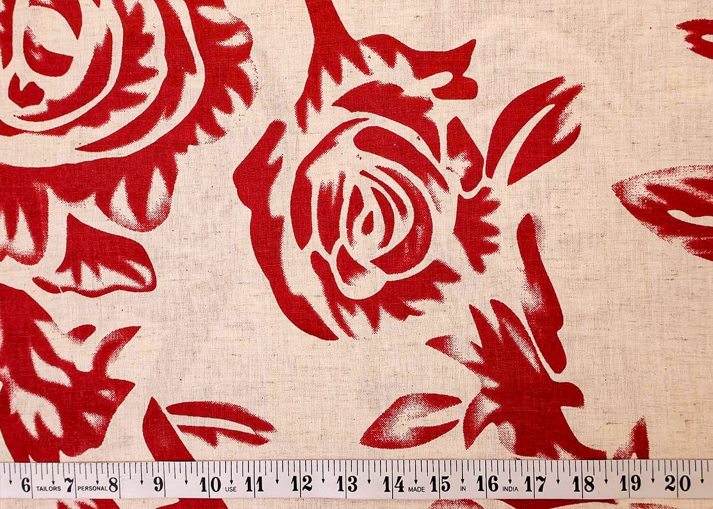 Maroon Cotton Flex Fabric with Hand Block Allover Floral Print 15497