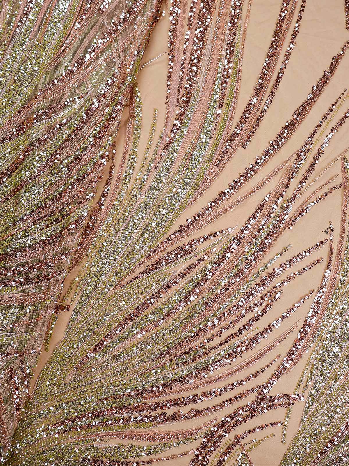 Pista Imported Net with All-Over Bead and Sequins Work 15613