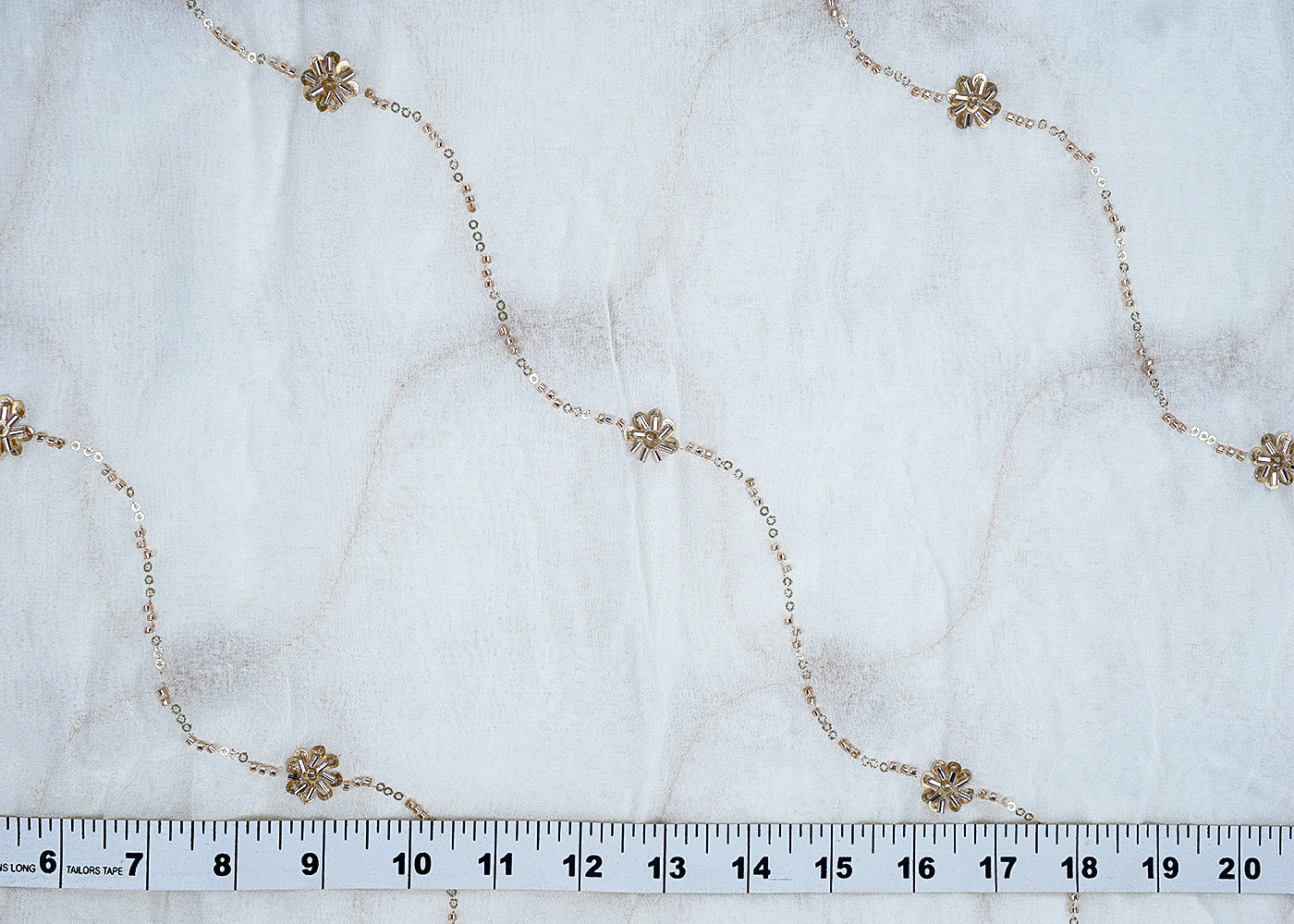 The Noor - White Georgette White Fabric with Katdana and Bead Work | 15706