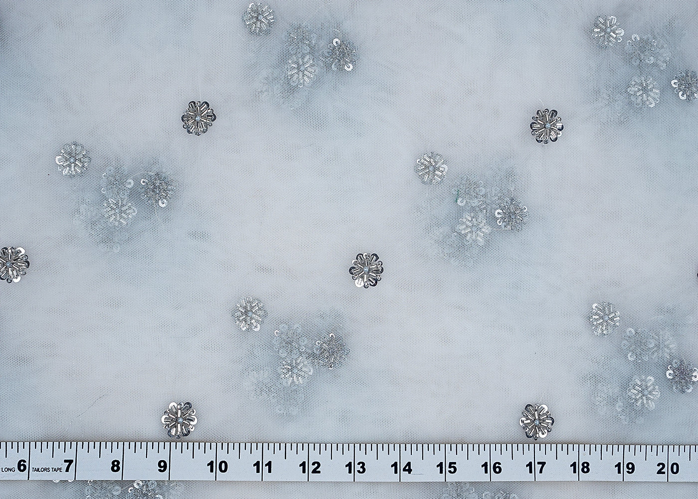 The Noor - White Net Fabric with Sequins and Bead Work | 15718