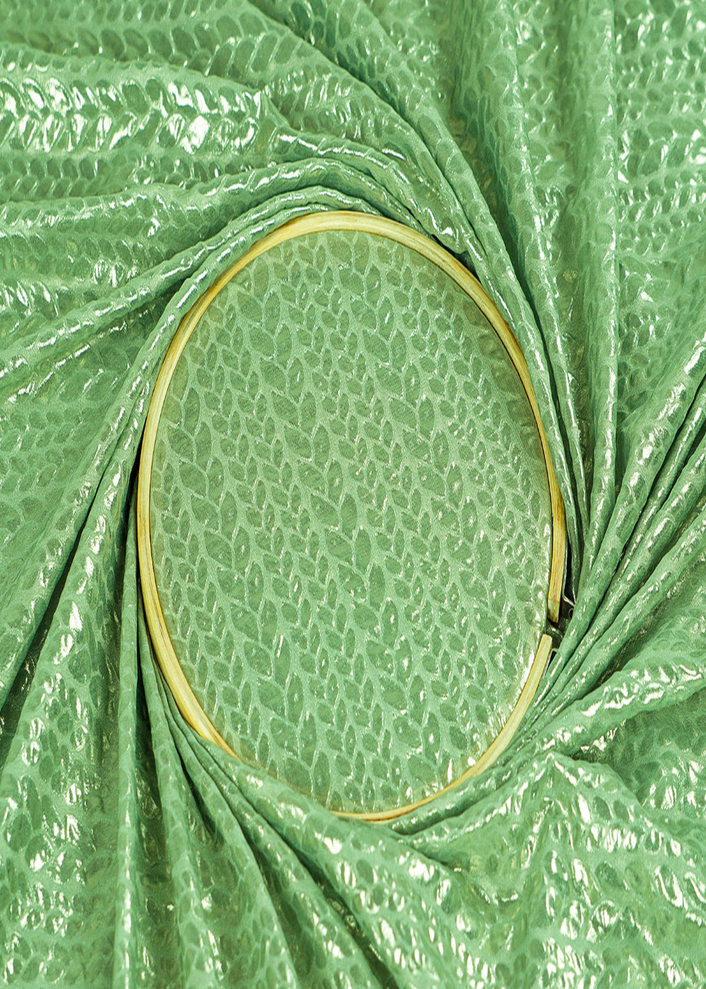 Green-Korean-Georgette-Fabric-With-All-Over-Bubble-Textured-Fabric-15727-close-view