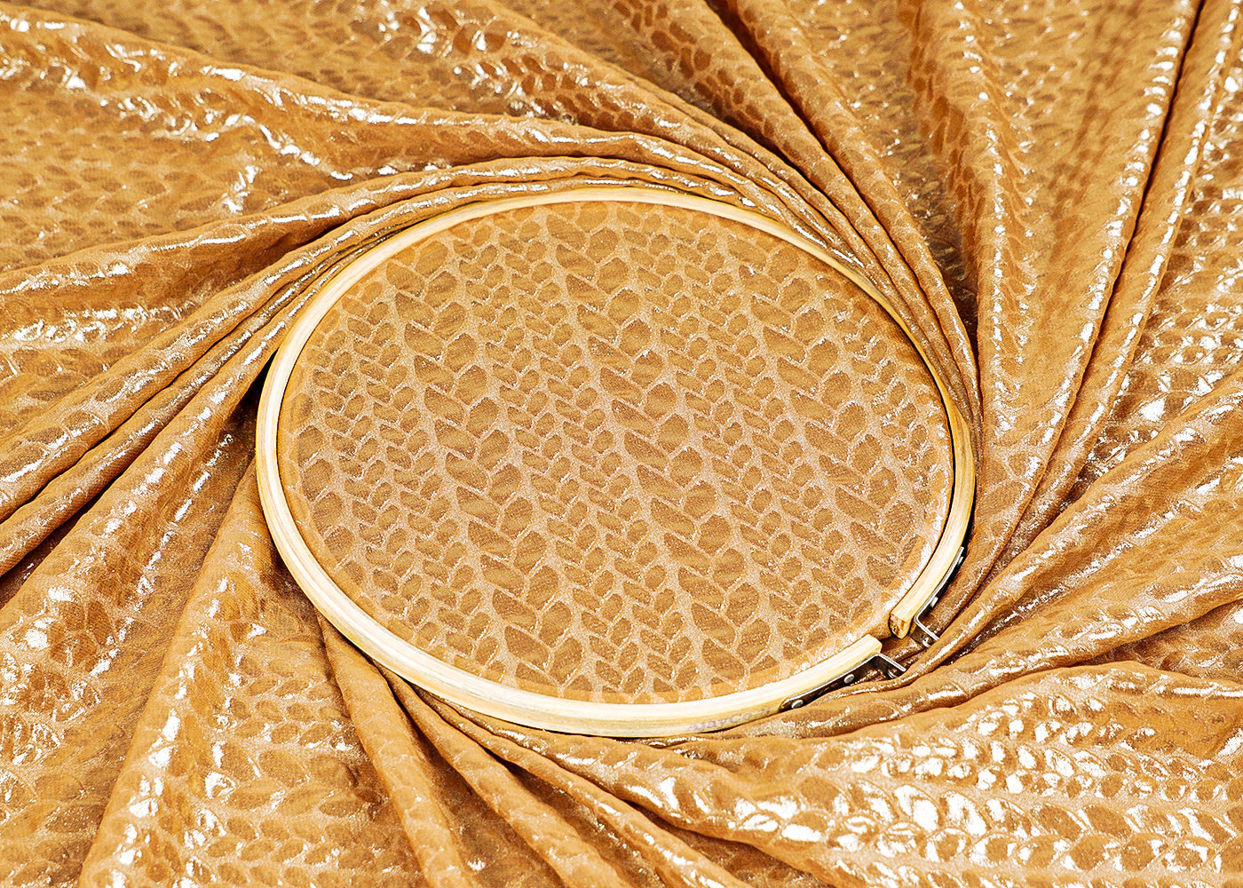 Light Brown Korean Georgette Fabric With All Over Bubble Textured Fabric 15731