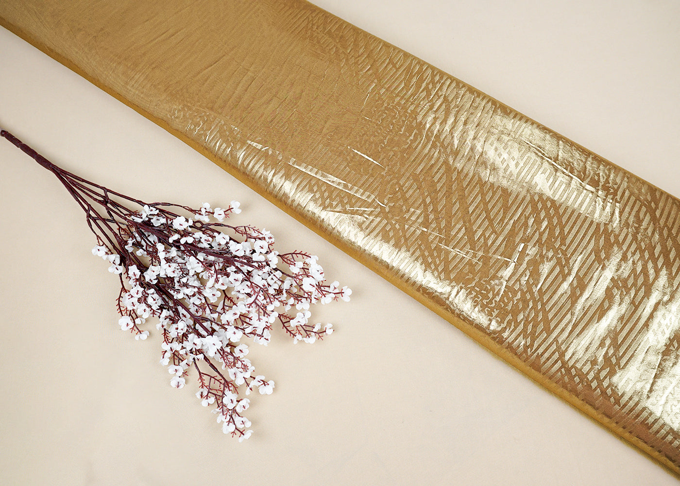 Light Brown Korean Georgette Fabric With All Over Bubble Textured Fabric 15733