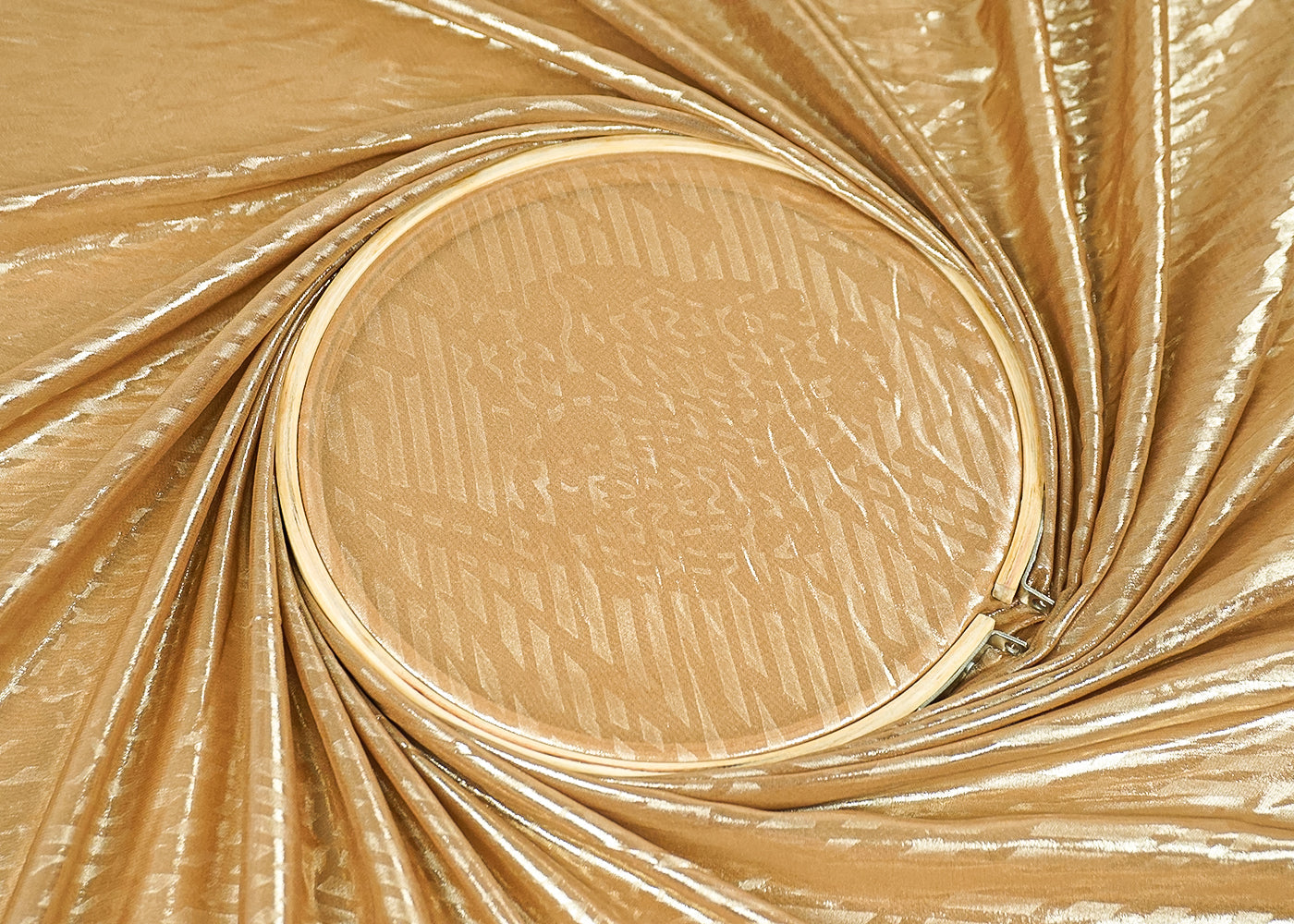 Light Brown Korean Georgette Fabric With All Over Bubble Textured Fabric 15733