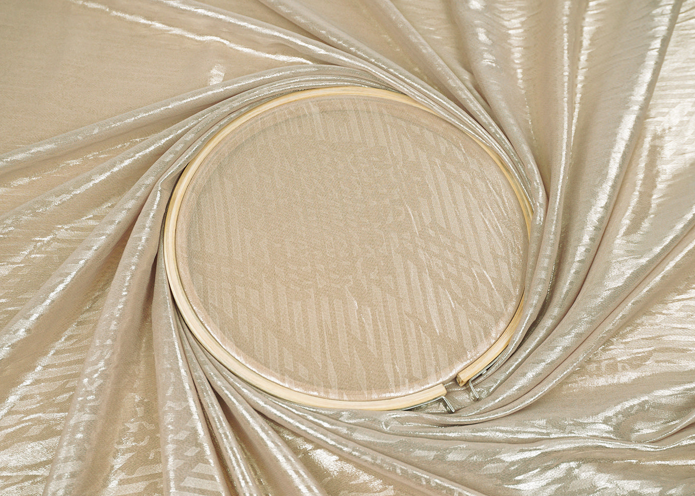 Dark Beige Korean Georgette Fabric With All Over Bubble Textured Fabric 15735