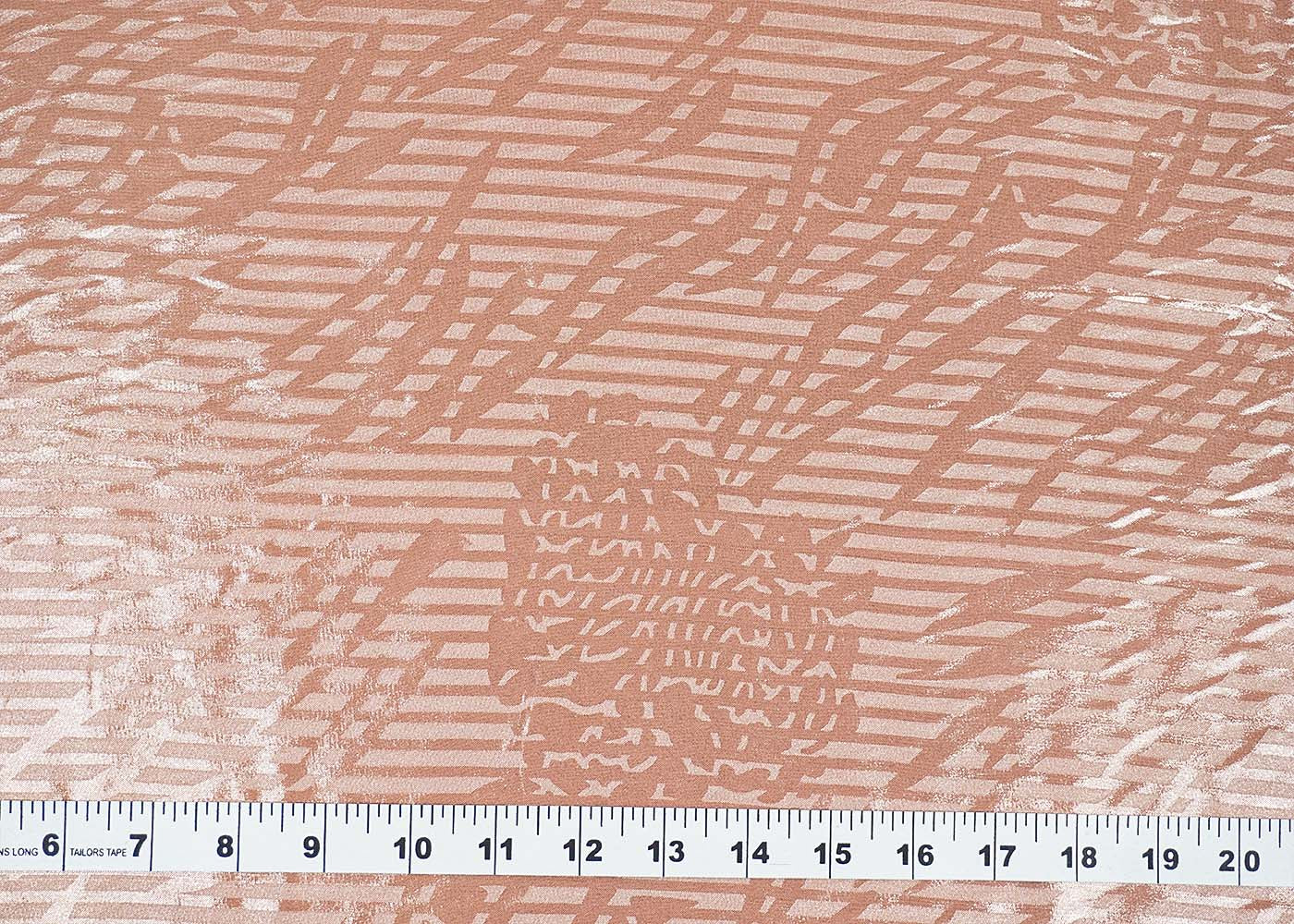 Peach Korean Georgette Fabric With All Over Bubble Textured Fabric 15736