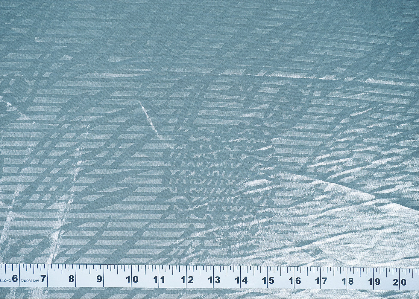 Aqua Blue Korean Georgette Fabric With All Over Bubble Textured Fabric 15738