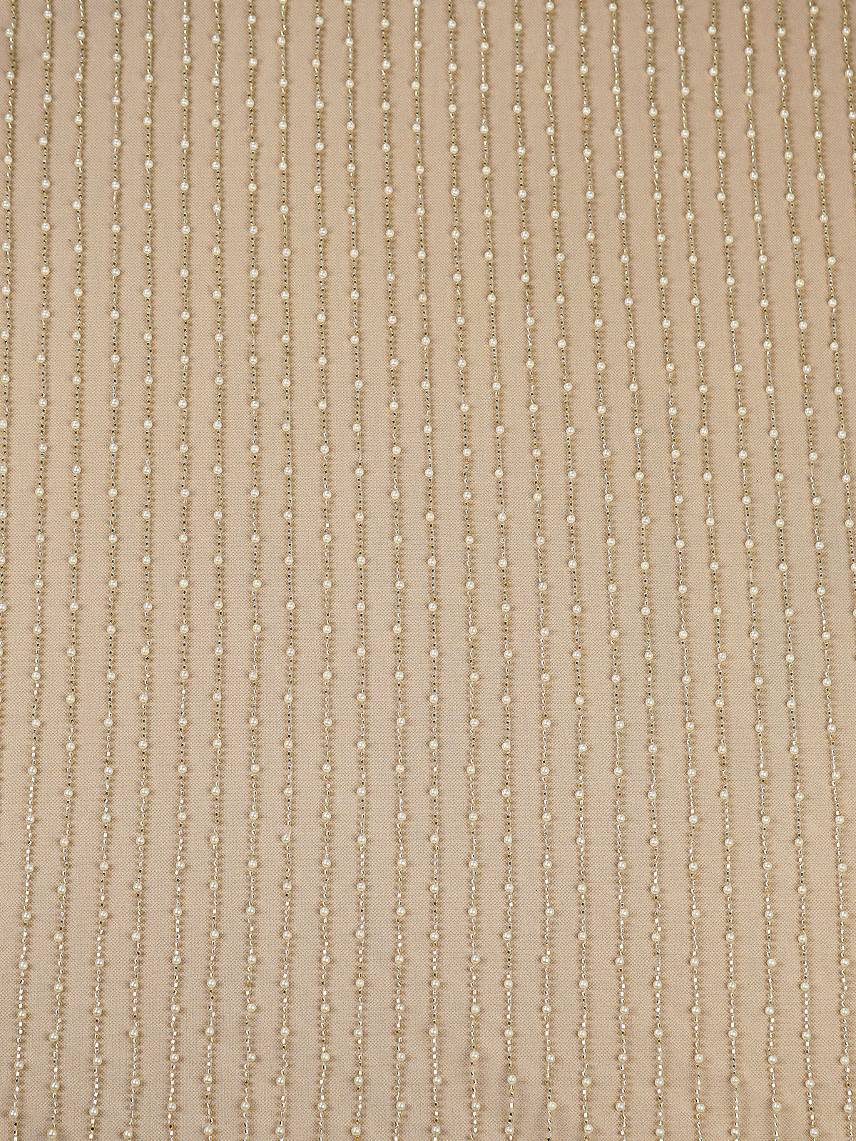 Gold Net Fabric With All Over Pearl And Bead Work 15751