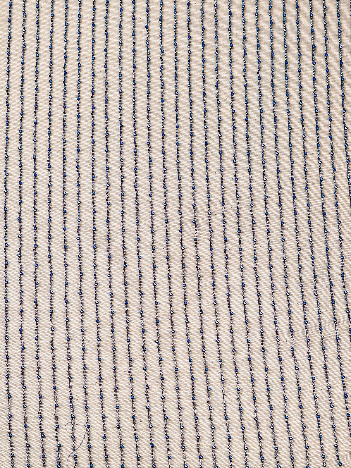 Navy Blue Net Fabric With All Over Pearl And Bead Work 15752