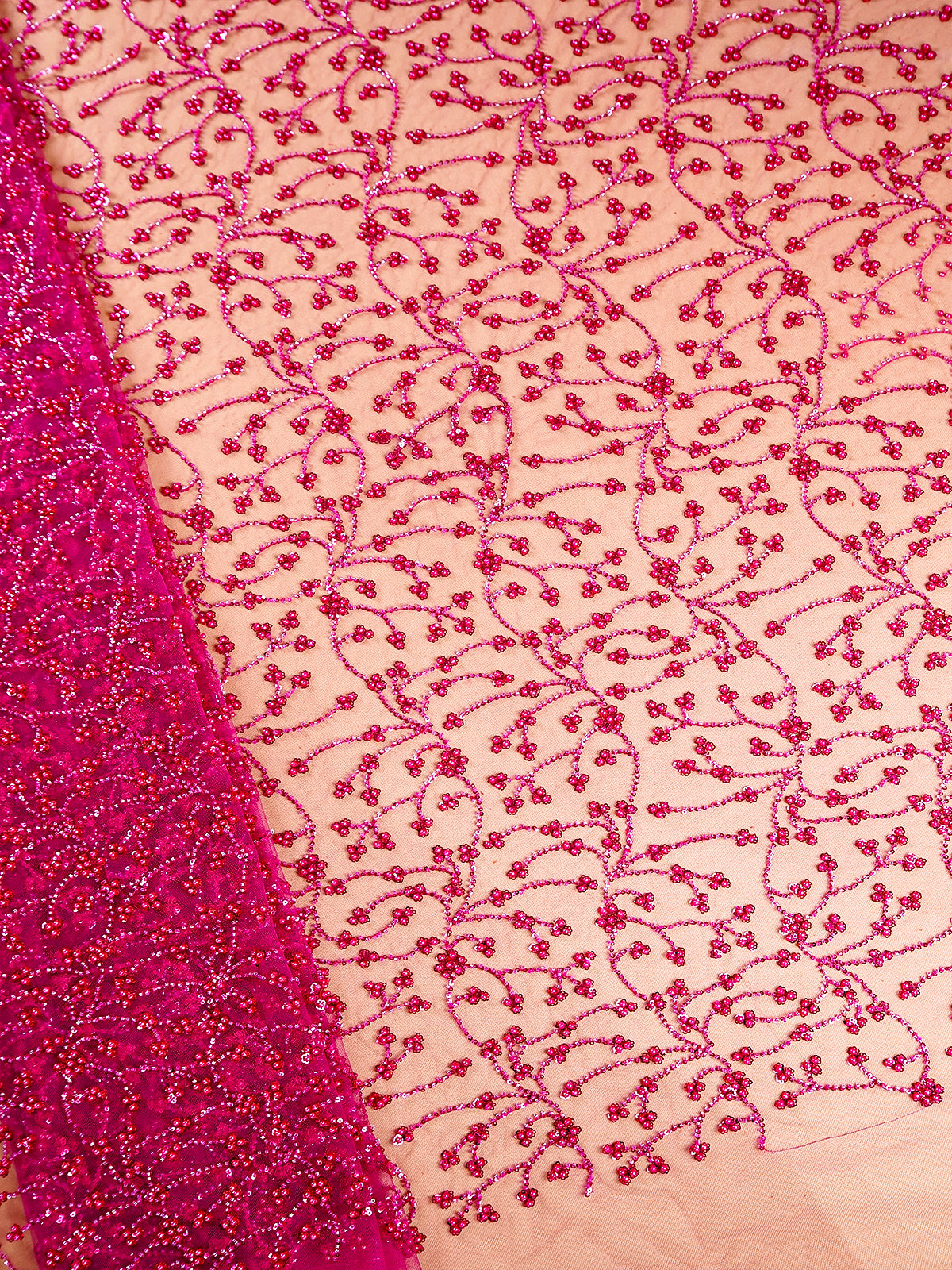 Rani Imported Net Fabric with All Over Bead and Sequins Work 15755