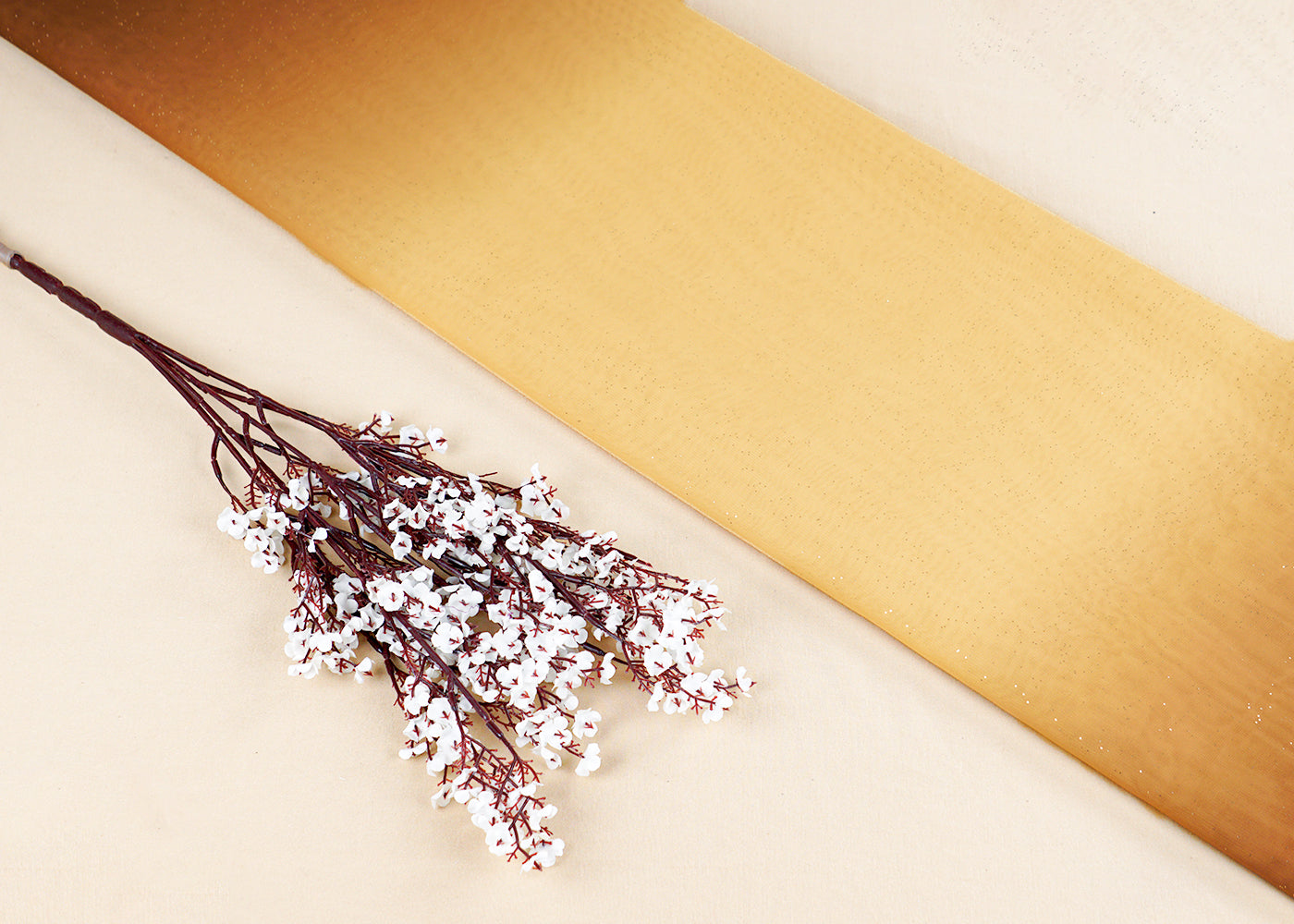 Light & Dark Brown Imported Georgette Fabric With Two Side Ombre Radiance And All Over Gliter 15764