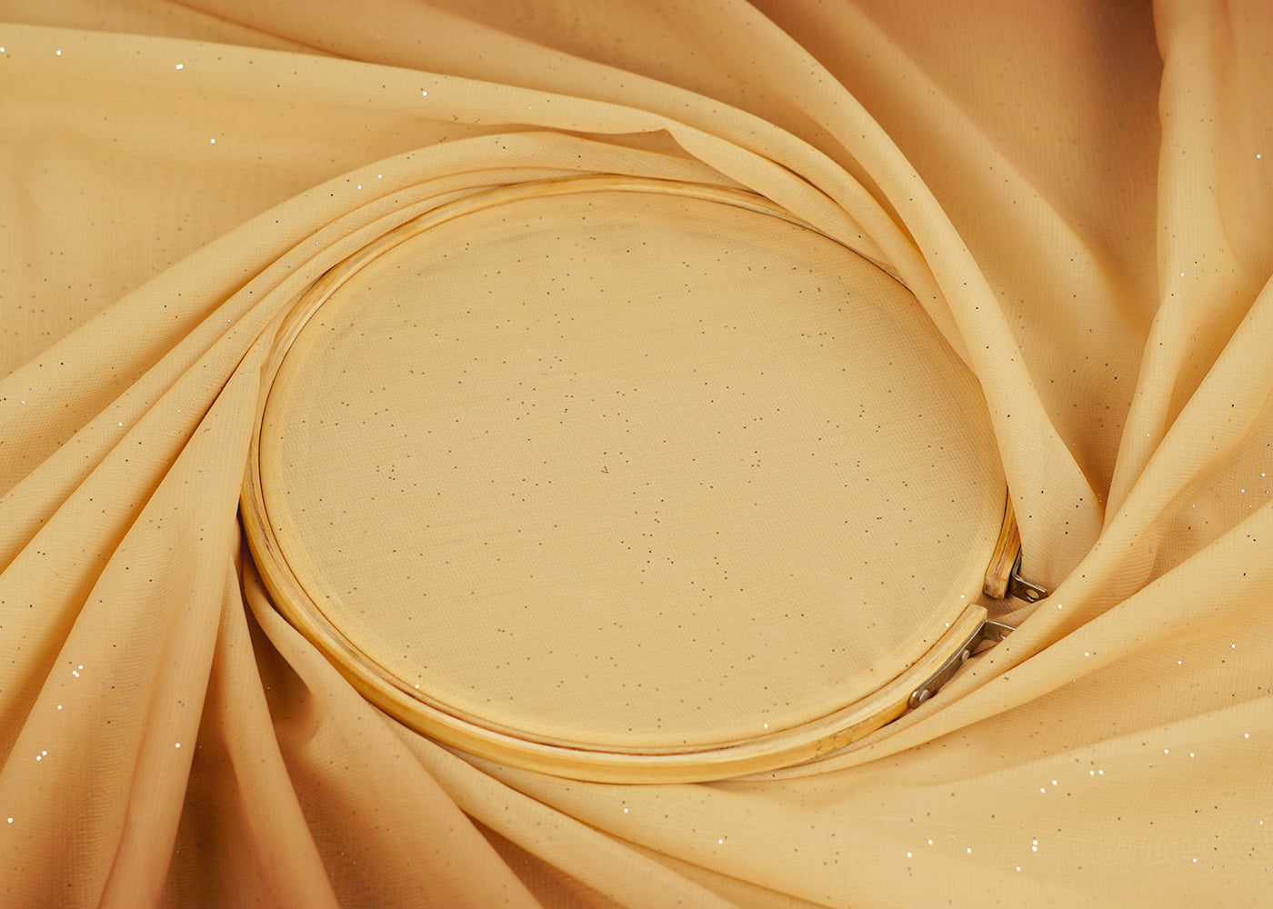 Light & Dark Brown Imported Georgette Fabric With Two Side Ombre Radiance And All Over Gliter 15764