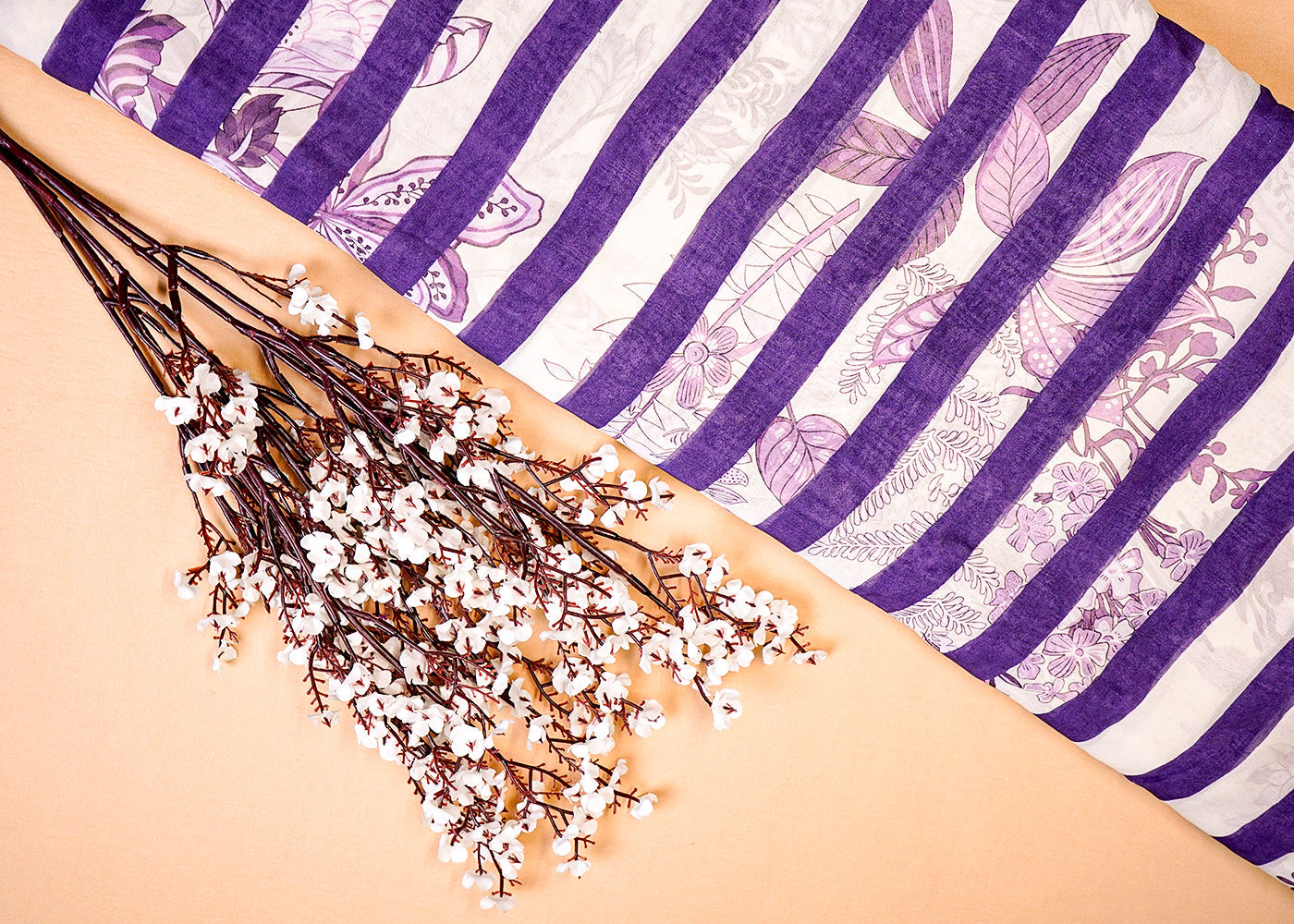 Purple Georgette Fabric with All Over Abstract Print 15806