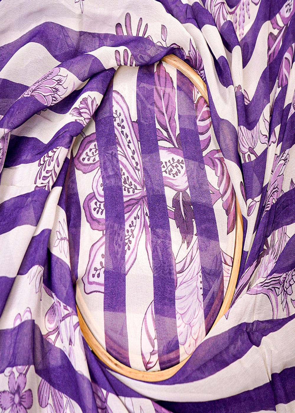 Purple Georgette Fabric with All Over Abstract Print 15806