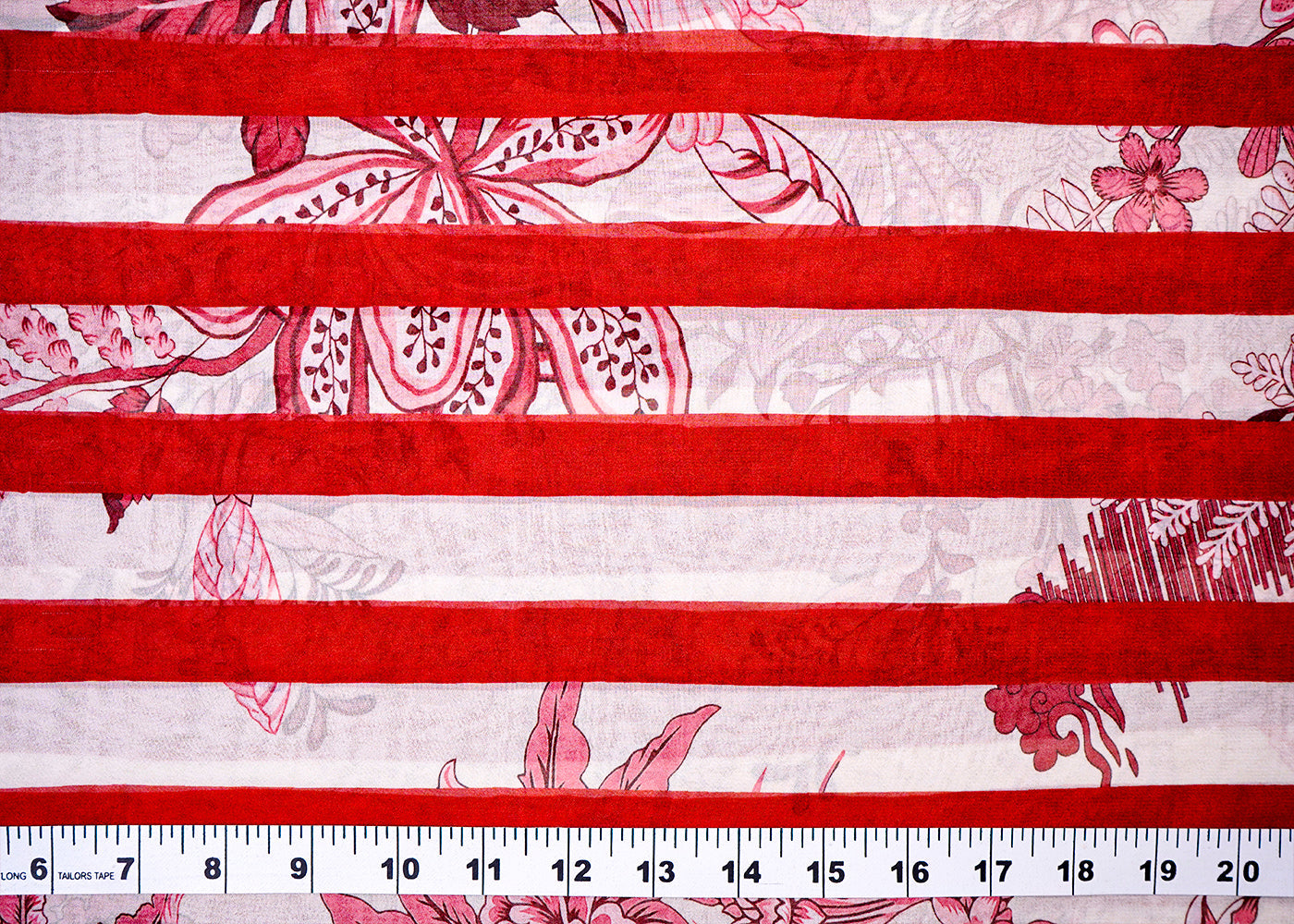 Red Georgette Fabric with All Over Abstract Print 15808