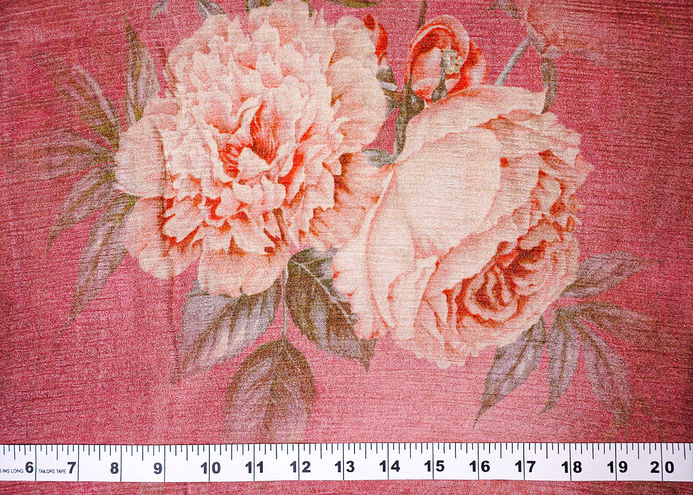 Rose Gold Crushed Tissue Fabric With All Over Floral Print 15809