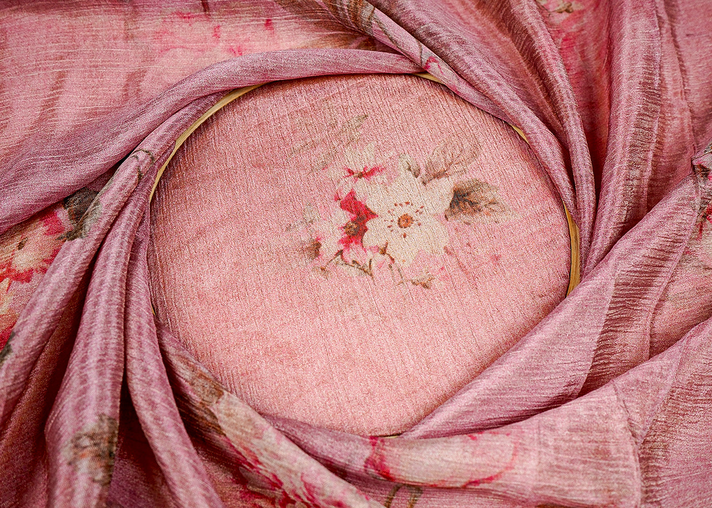 Onion Crushed Tissue Fabric With All Over Floral Print 15810