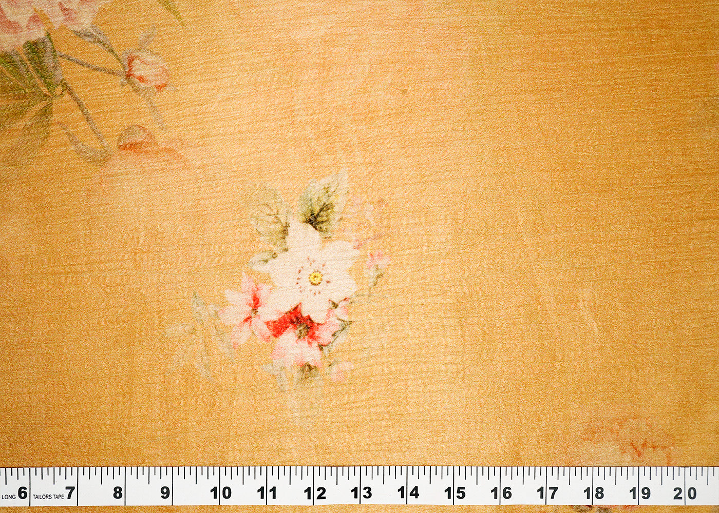 Golden Crushed Tissue Fabric With All Over Floral Print 15813