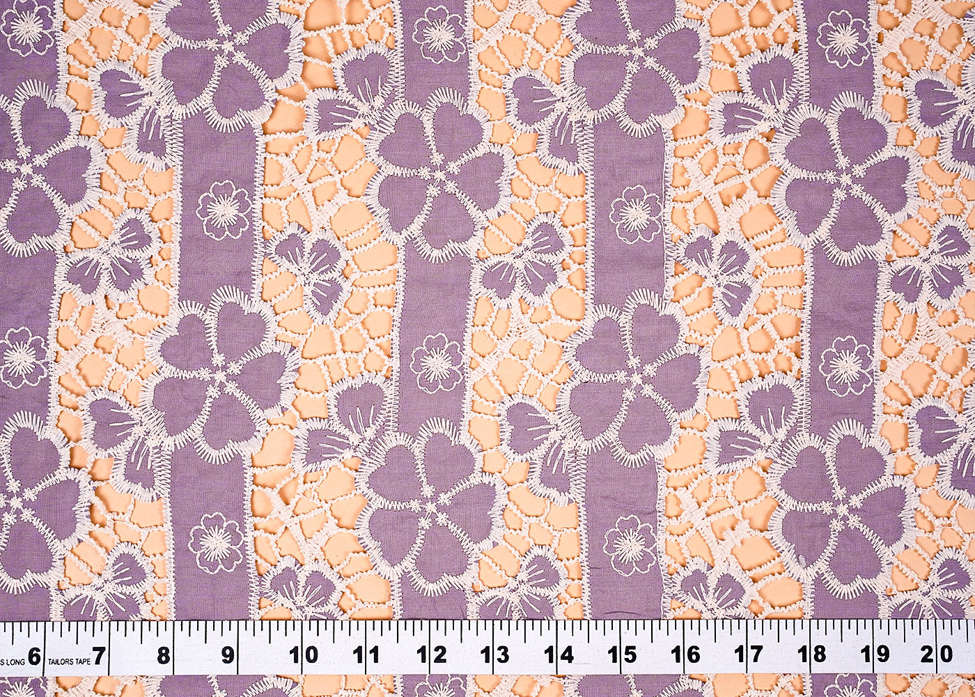 Lavender Imported Crepe Fabric With All Over Cutwork 15824