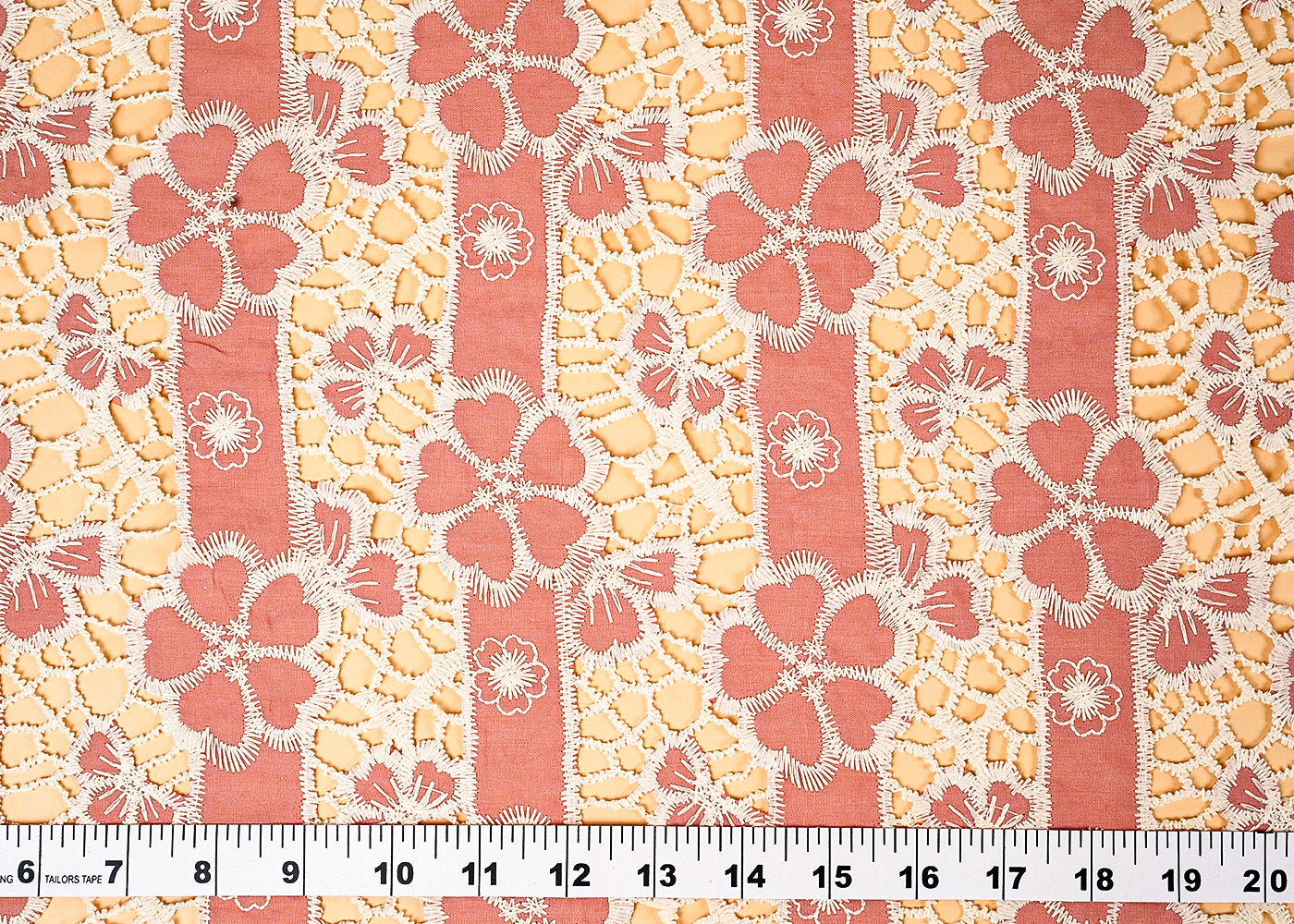 Baby Pink Imported Crepe Fabric With All Over Cutwork 15826
