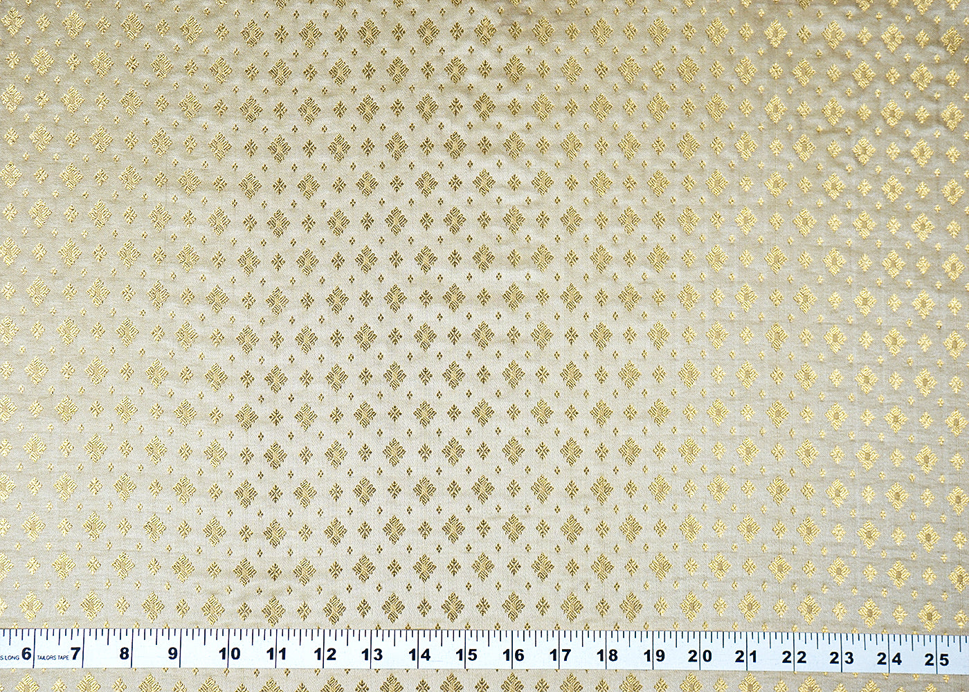 Golden Banarasi Brocade Fabric With Allover Golden Zari Handloom 15892