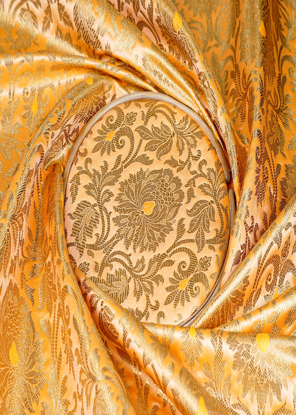 Mustard-Banarasi-Brocade-Fabric-with-Allover-Golden-Zari-Handloom-15913-close-view