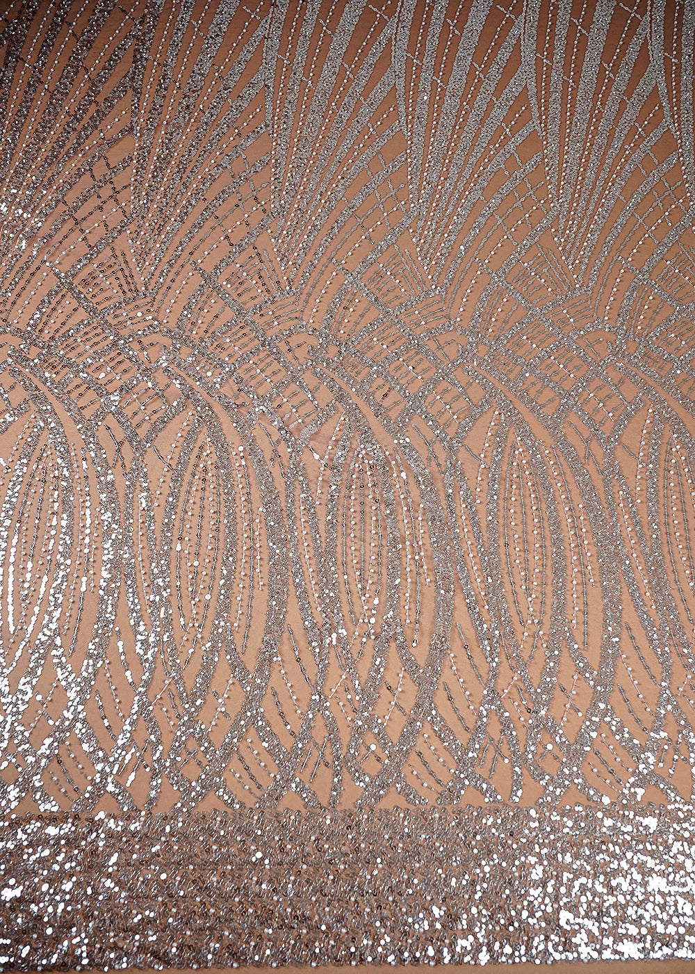 Purple Imported Net Fabric With Allover sequins, Katdana and Pearl Work 16113