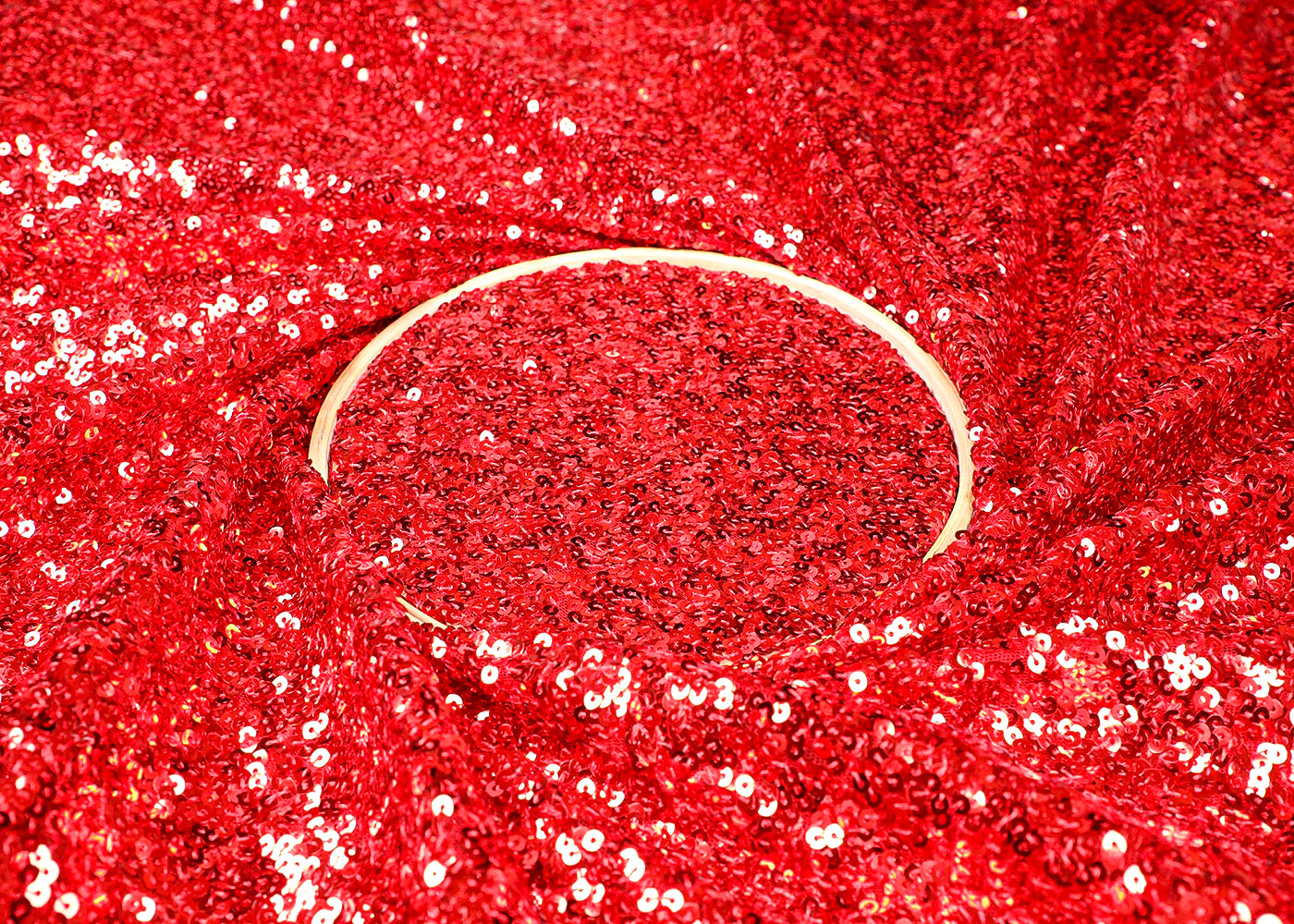 Disha Patani Inspired Edition | Red Embroidered Net Unstitched Fabric 16209