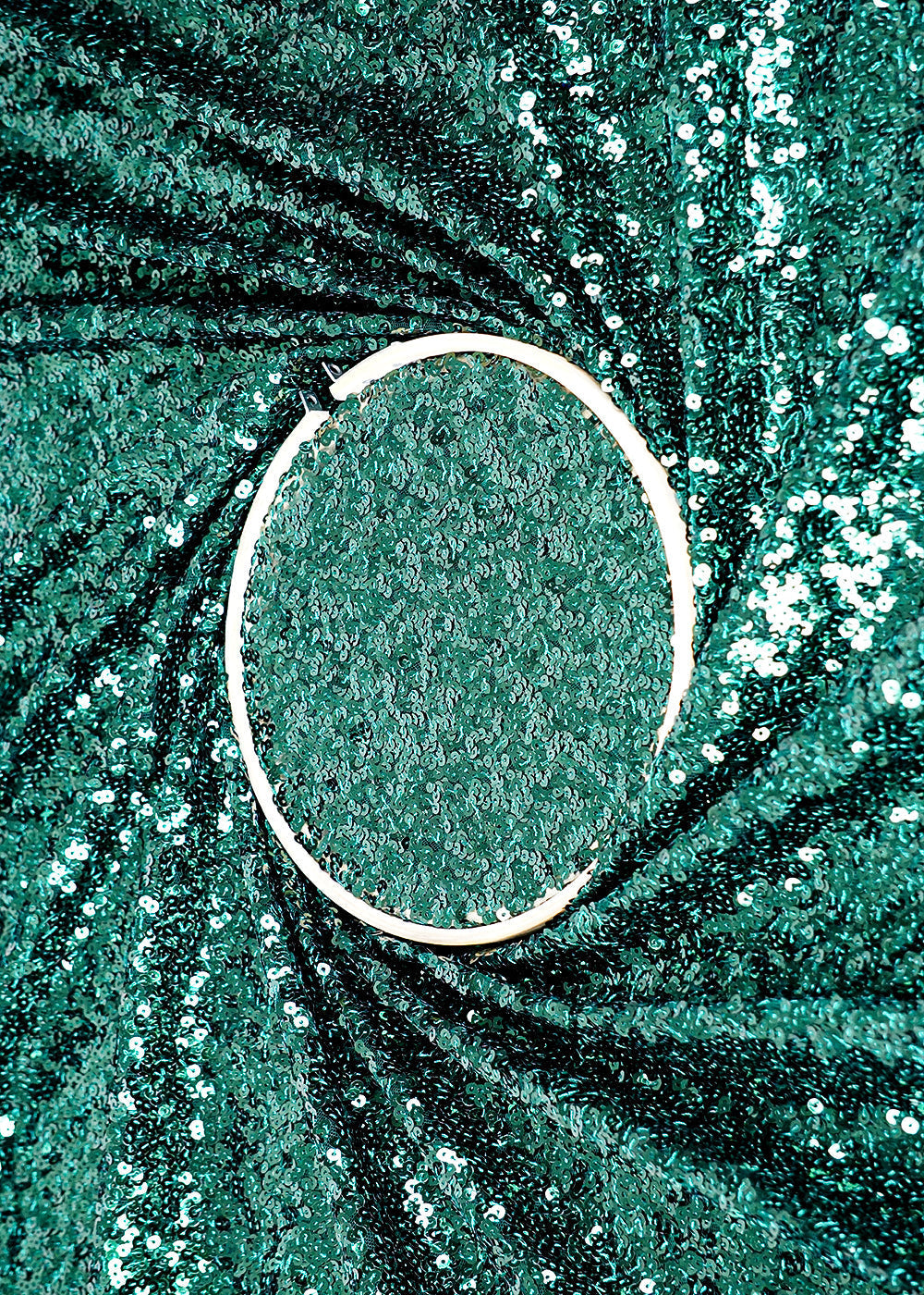The Noor - Bottle Green Net Fabric With Classic Sequins Work | 16210