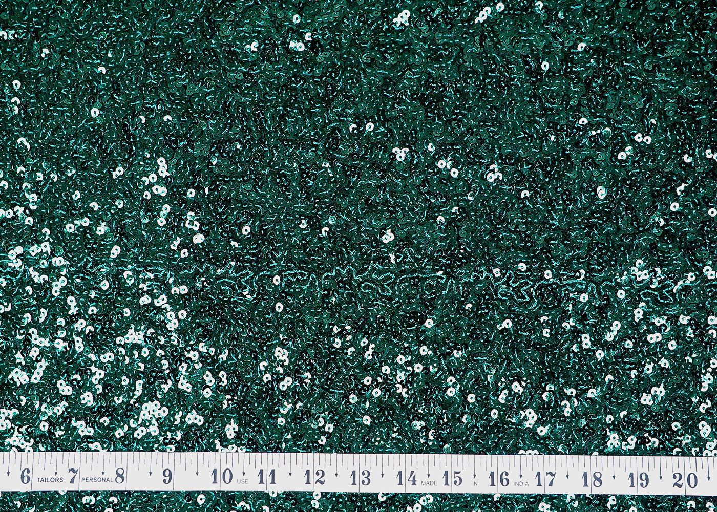 Bottle Green Net Fabric With Allover Sequins Work 16210