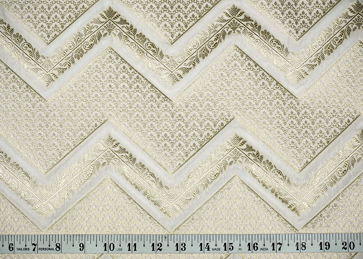 White Upada Silk Fabric With Allover Buti With Zari Handloom 16218