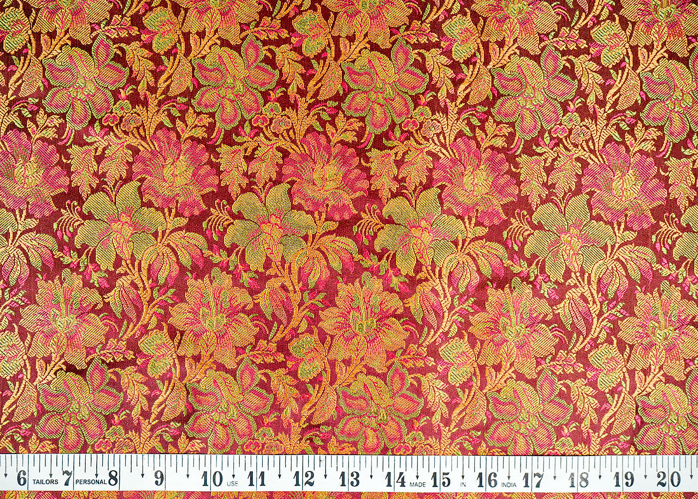 Light Golden Banarasi Brocade Fabric With Allover Golden Zari Handloom 16235