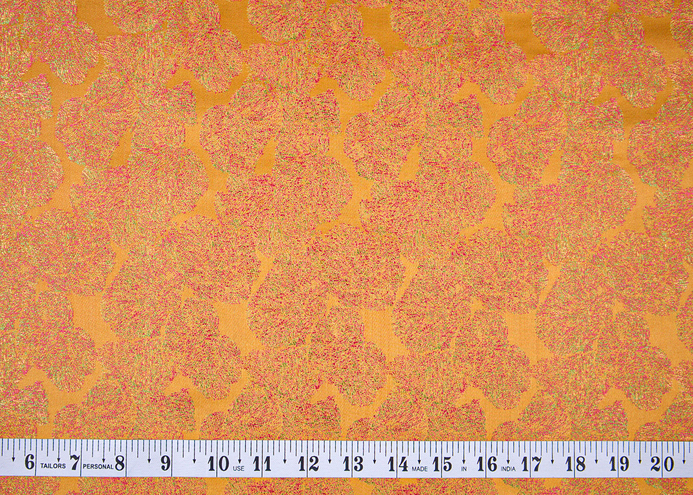 Mustard Banarasi Brocade Fabric With Allover Golden Zari Handloom 16238