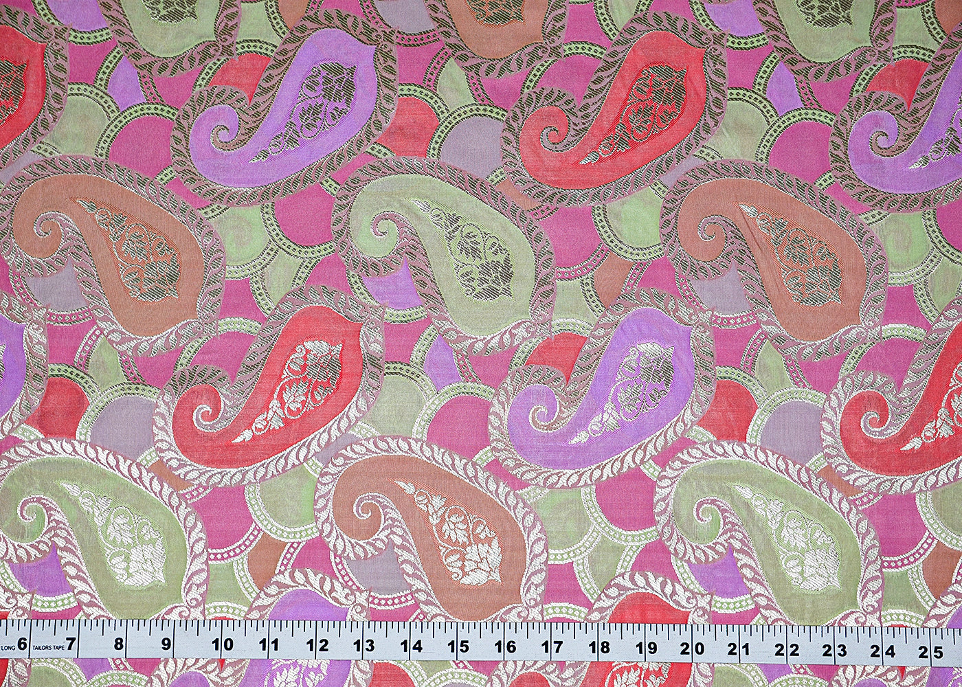 Pista Banarasi Brocade Fabric With All Over Golden Zari Handloom 16335