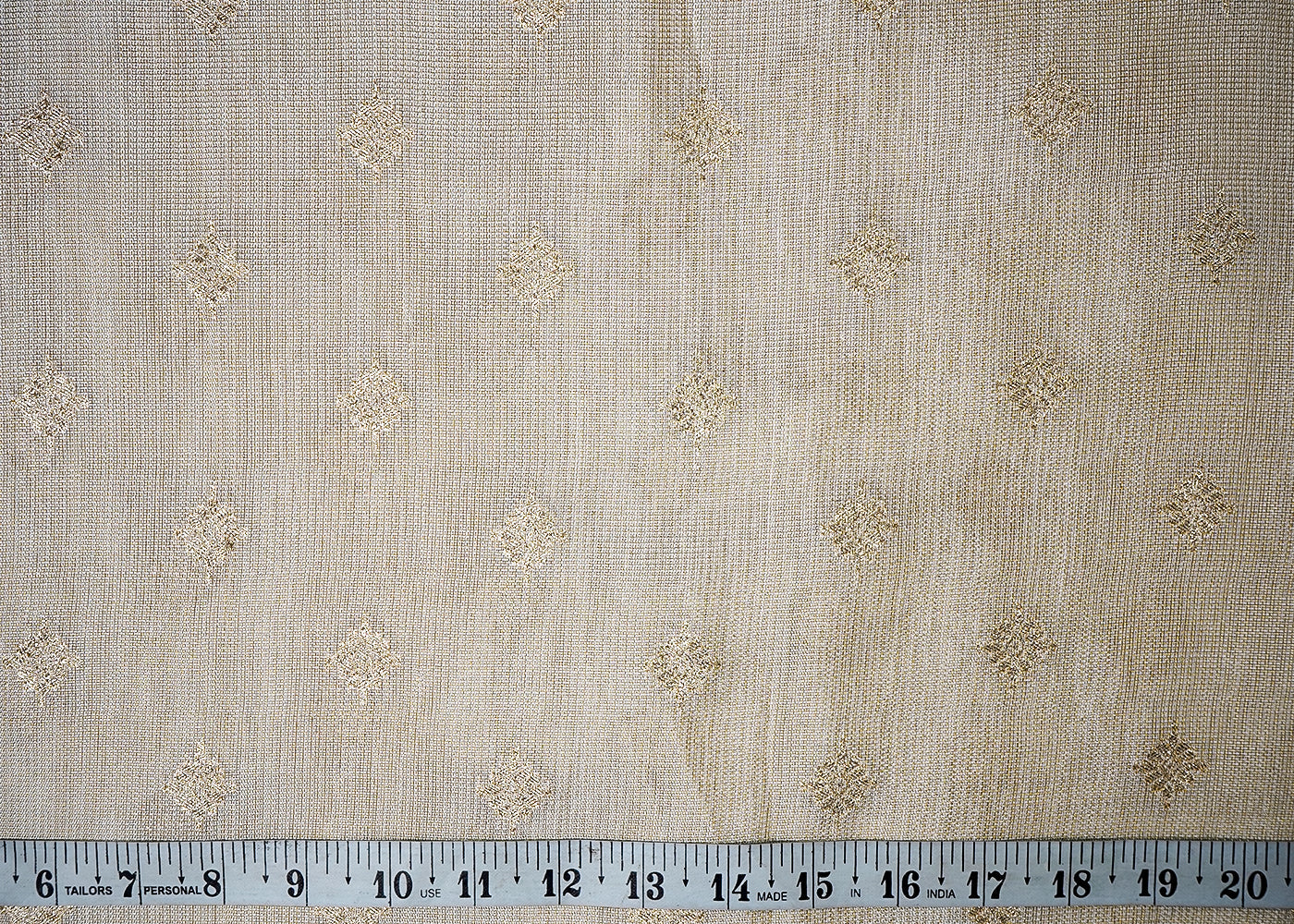 Golden Tissue Fabric With All Over Golden Zari Handloom 16426