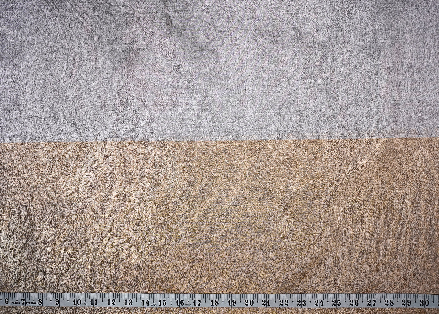 Lavender Tissue Fabric With All Over Traditional Self Work 16489