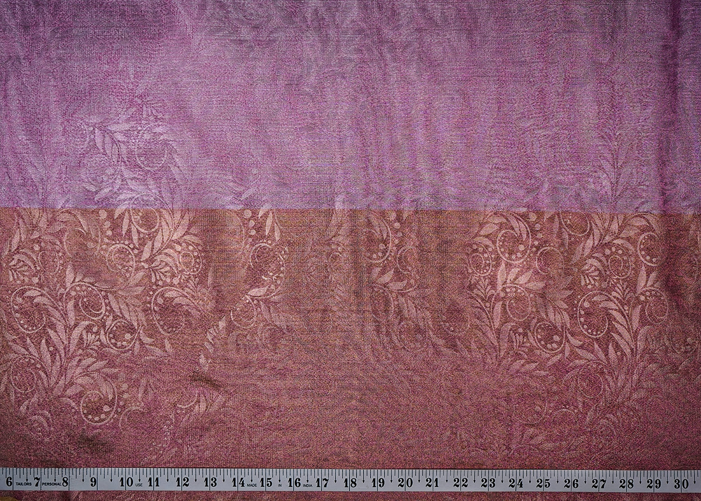 Pink Tissue Fabric With All Over Traditional Self Work 16493