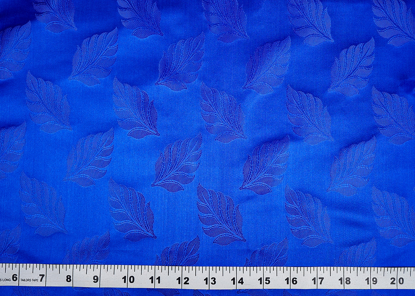 Royal Blue Banarasi Brocade Fabric With All Over Thread Handloom 16574
