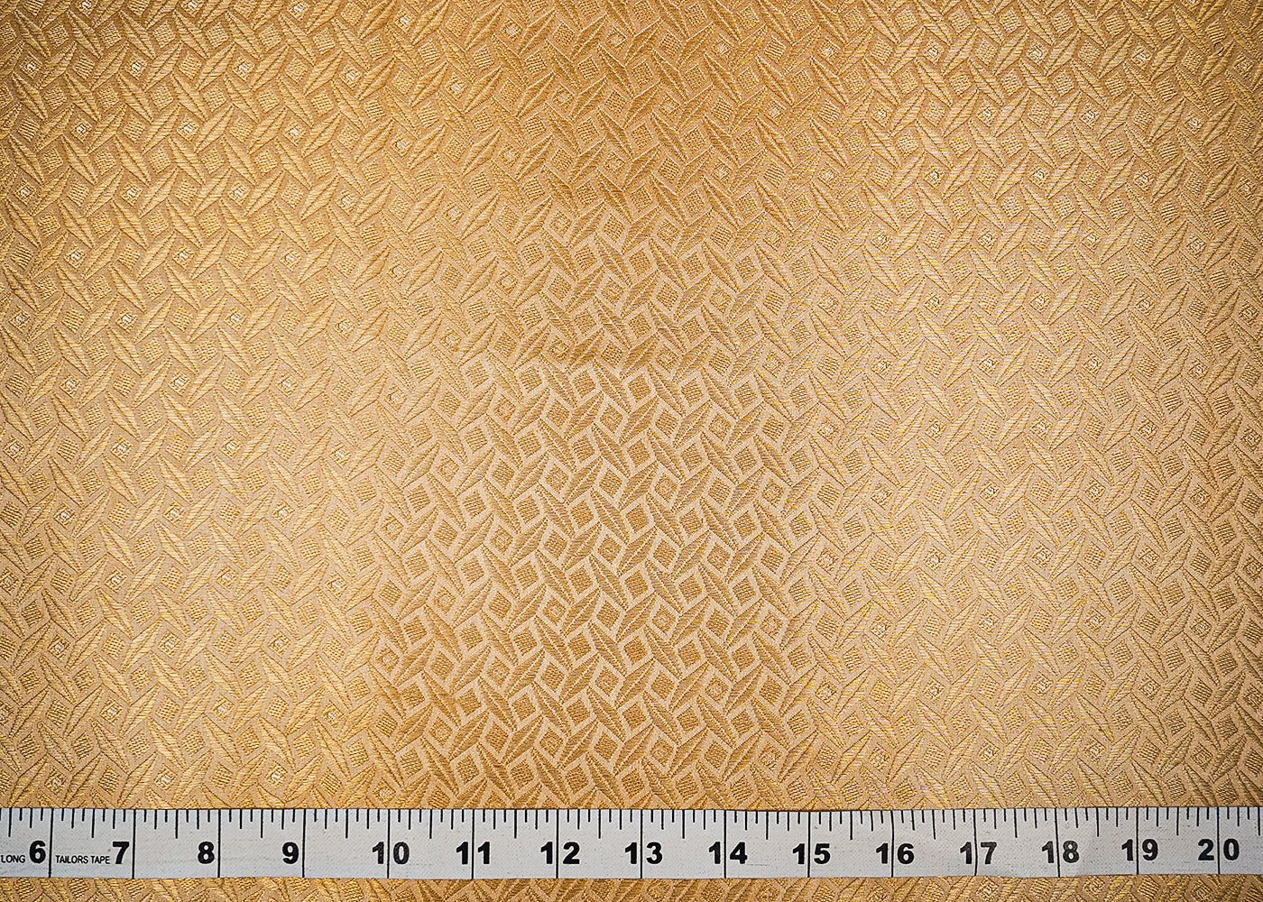 Golden Banarasi Brocade Fabric With All Over Golden Zari Handloom 16732