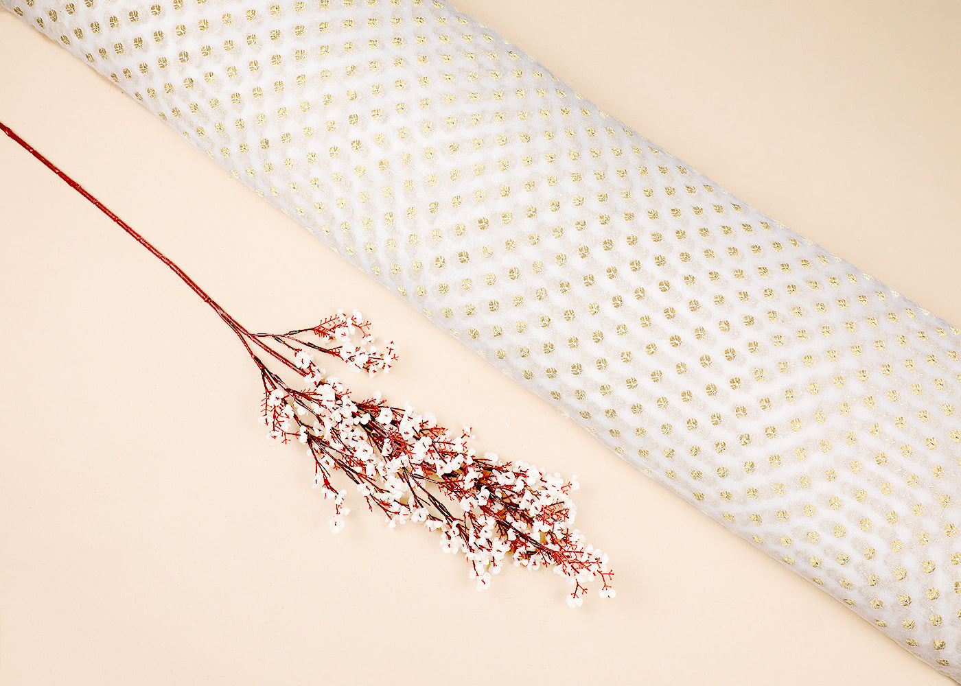 Mrunal Thakur Inspired Edition | White Embroidered Georgette Unstitched Fabric 16754