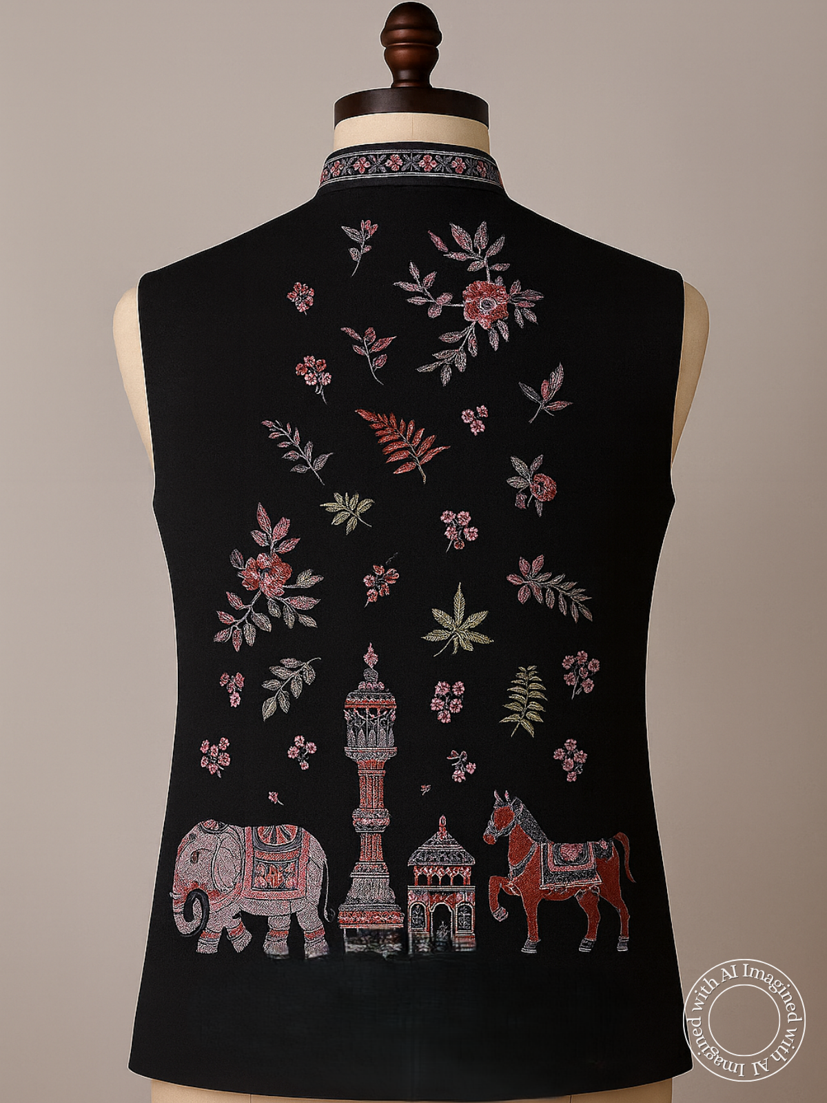 The Riwaayat – Unstitched Black Nehru Jacket Fabric for Men 16806