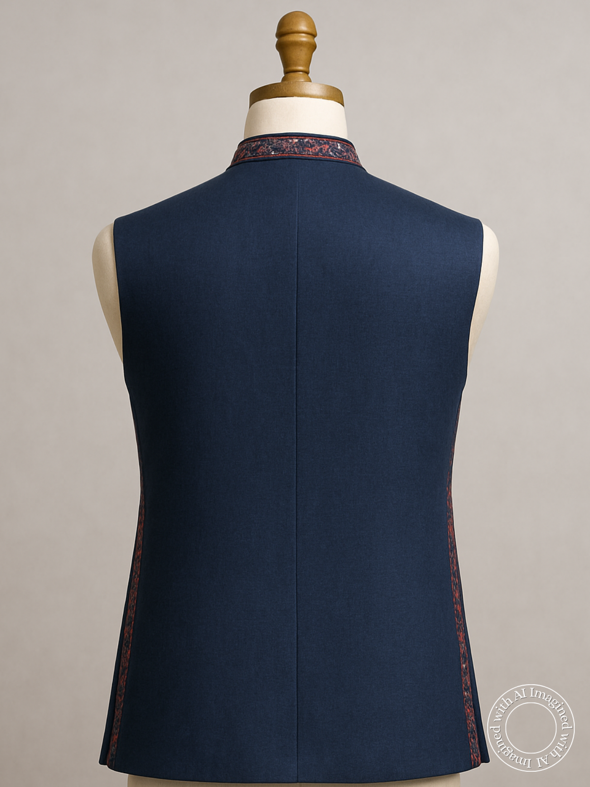The Riwaayat – Unstitched Navy Blue Nehru Jacket Fabric for Men 16807
