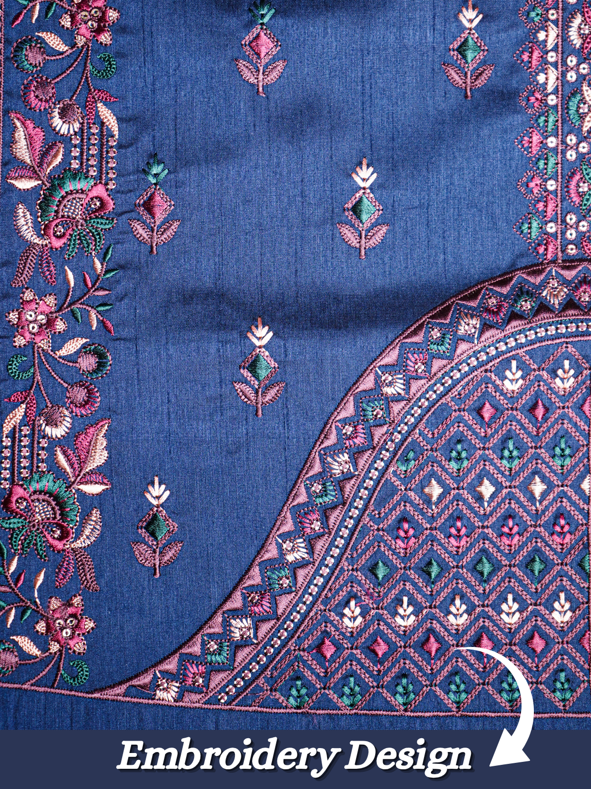 The Riwaayat – Unstitched Navy Blue Nehru Jacket Fabric for Men 16807
