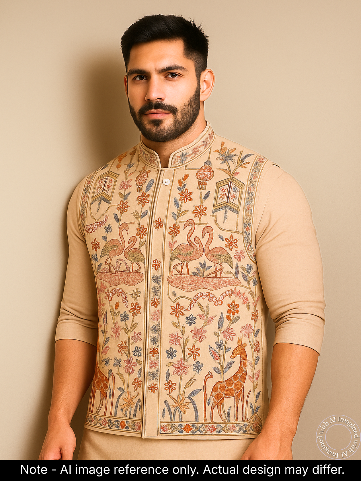 The Riwaayat – Unstitched Dusty Brown Nehru Jacket Fabric for Men 16809