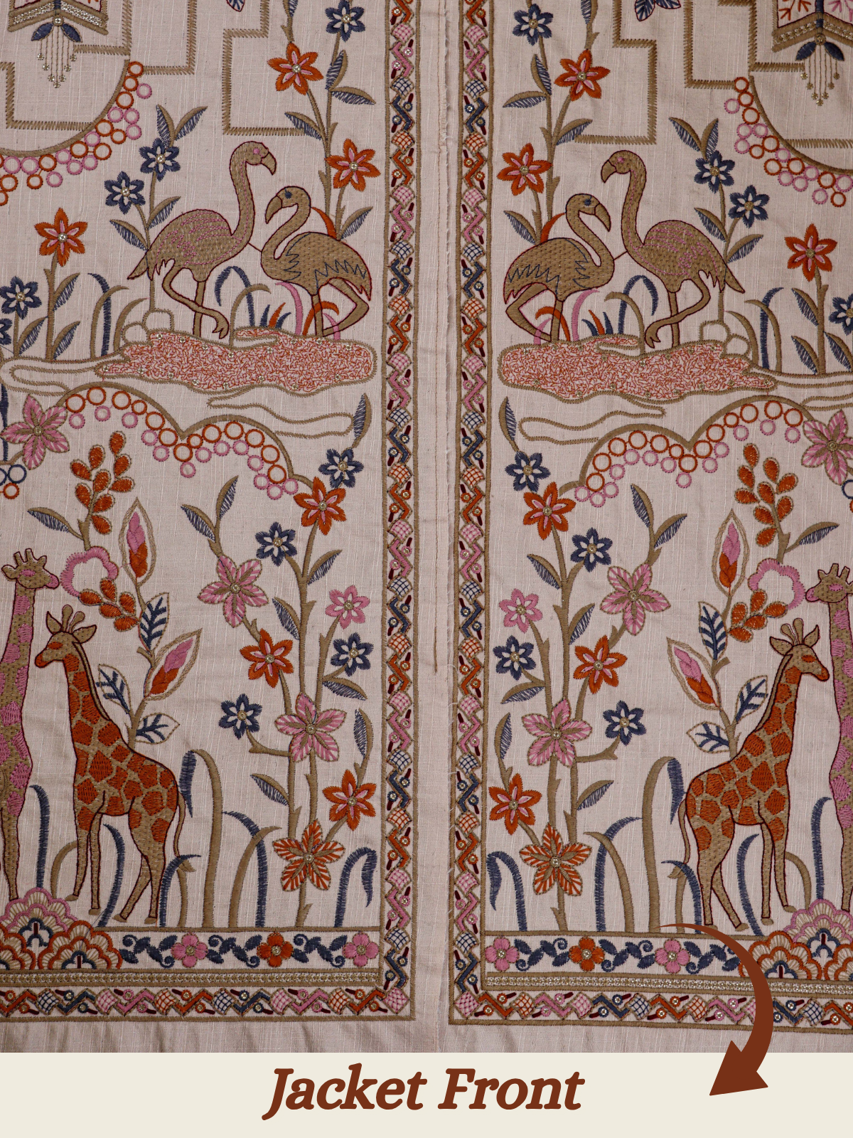 The Riwaayat – Unstitched Dusty Brown Nehru Jacket Fabric for Men 16809