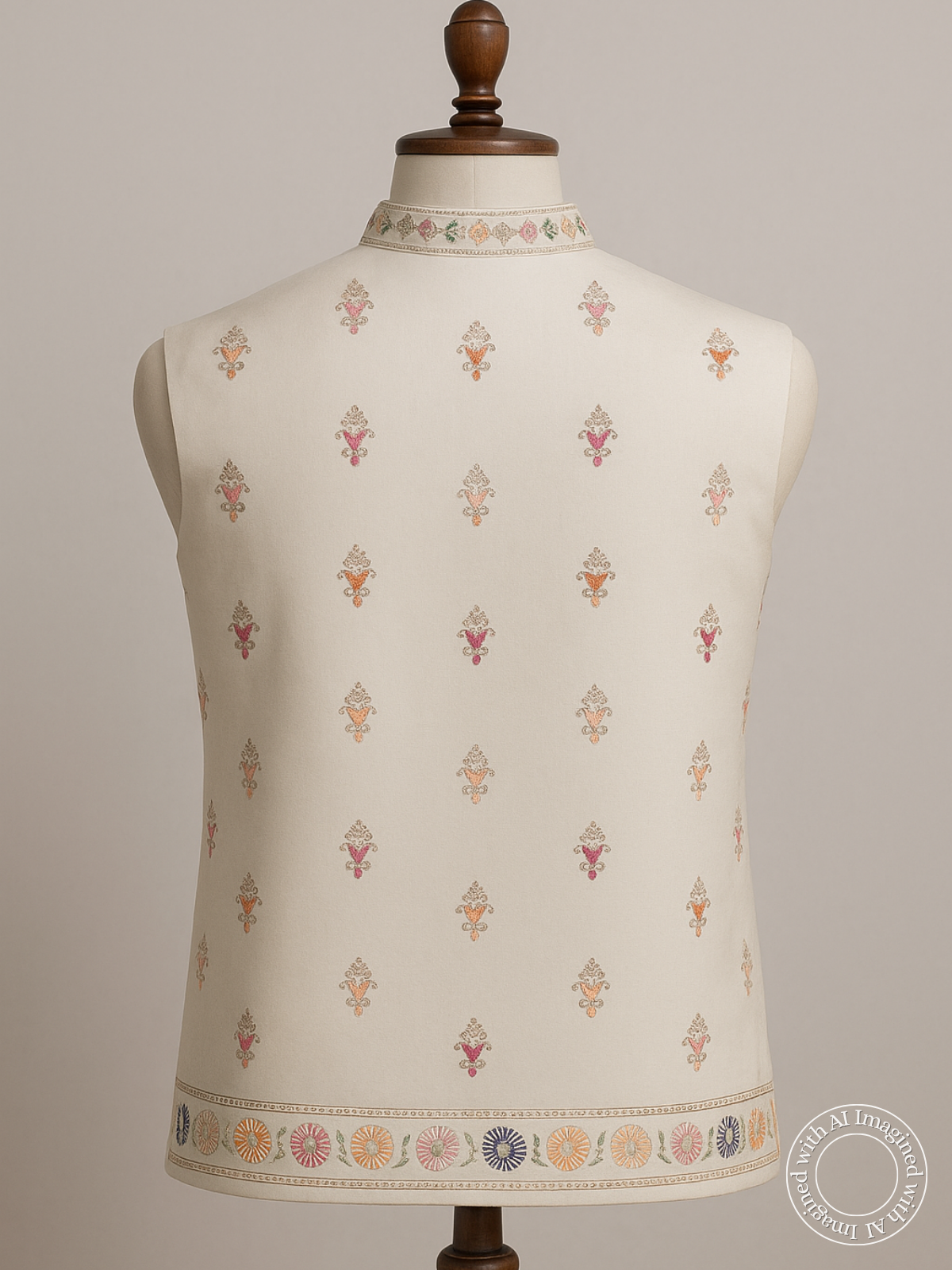 The Riwaayat – Unstitched Off White Nehru Jacket Fabric for Men 16812