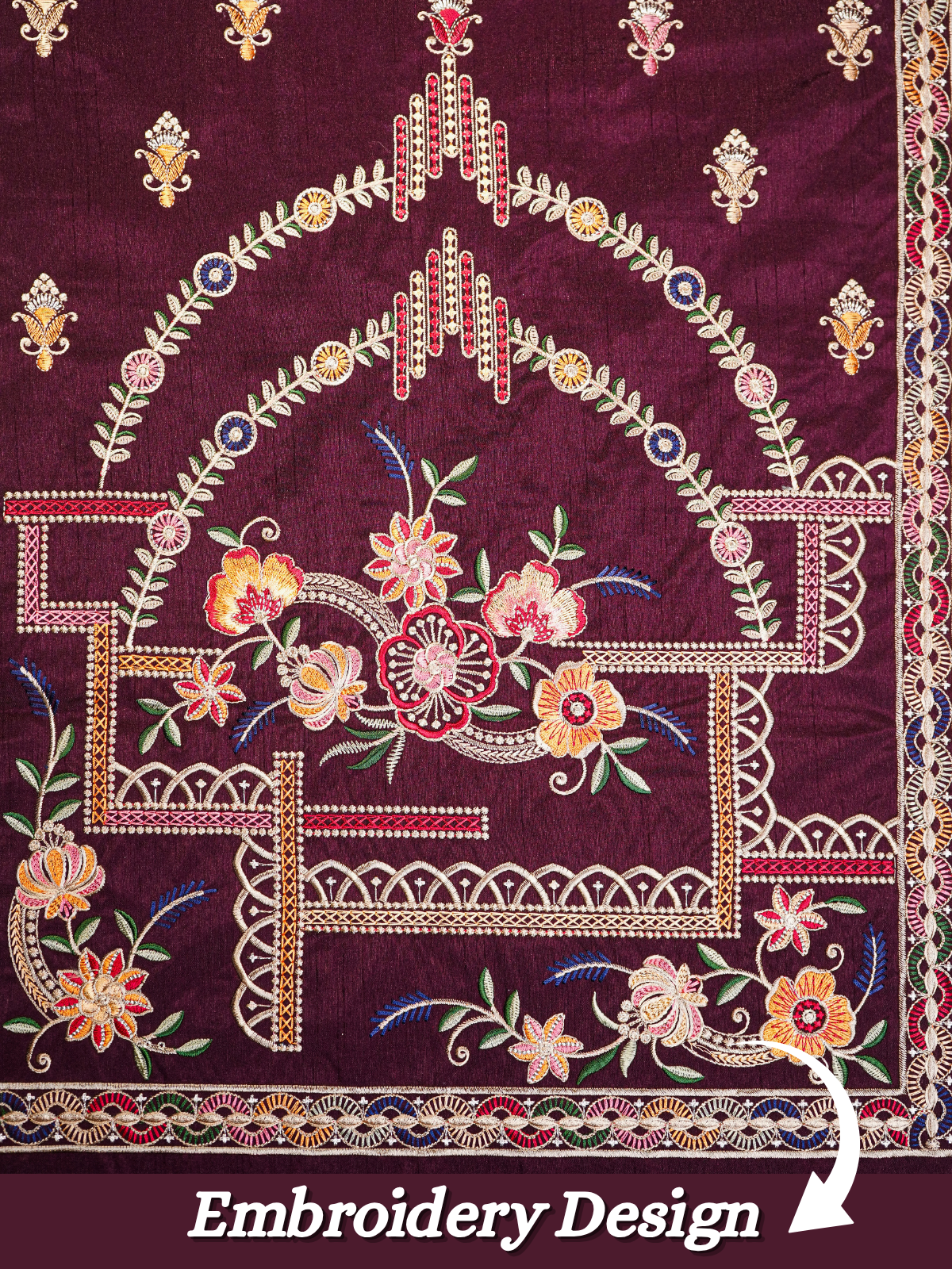 The Riwaayat – Unstitched Wine Nehru Jacket Fabric for Men 16813