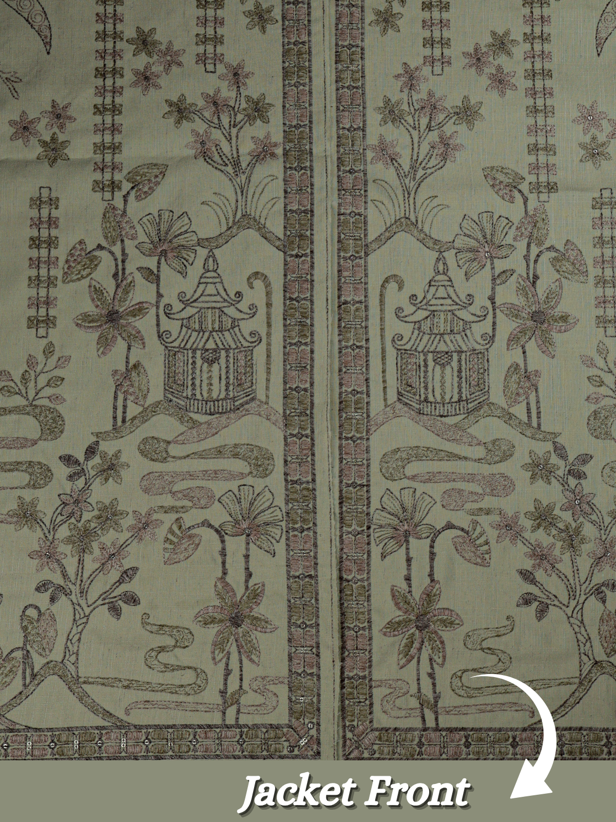 The Riwaayat – Unstitched Green Nehru Jacket Fabric for Men 16814