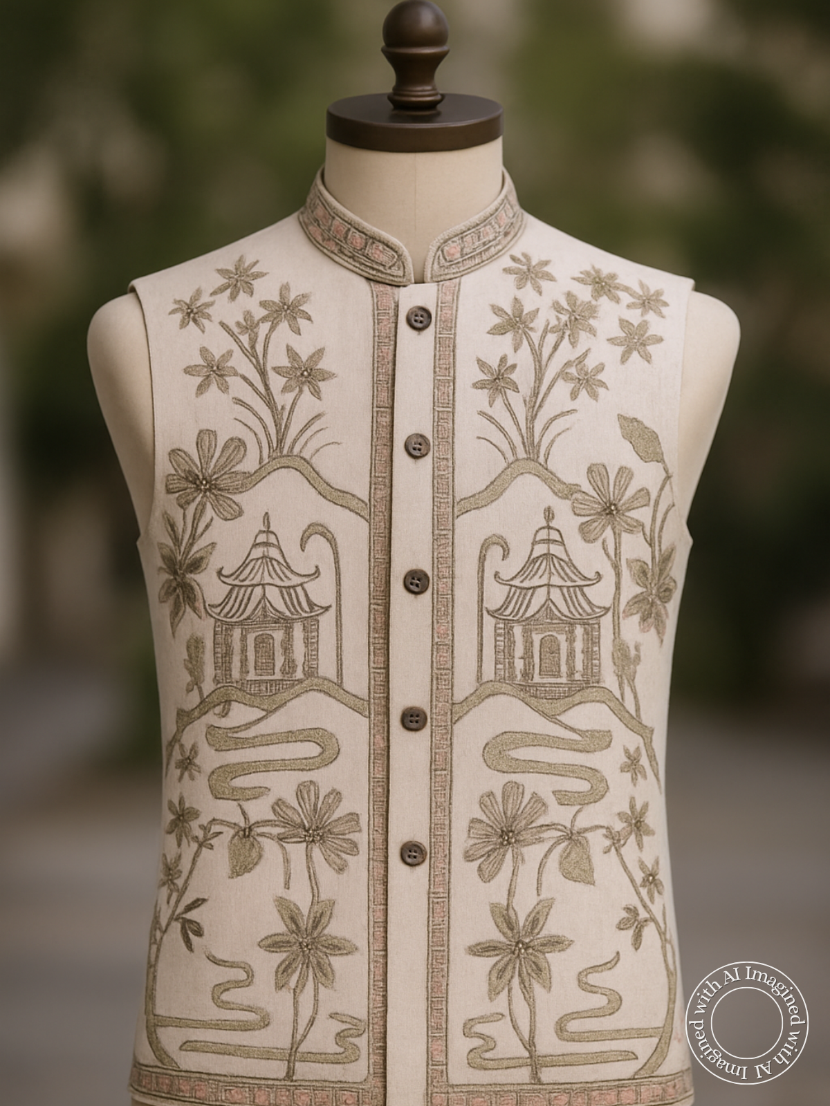 The Riwaayat – Unstitched Cream Nehru Jacket Fabric for Men 16815