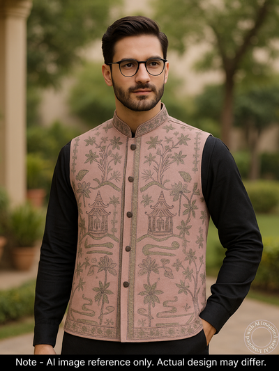 The Riwaayat – Unstitched Chiku Nehru Jacket Fabric for Men 16816